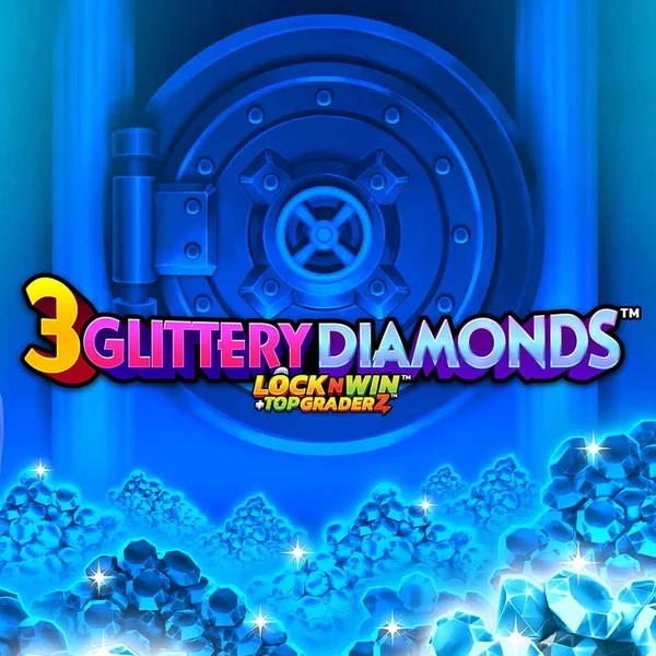 3 Glittery Diamonds casino game by PearFiction Studios – featured logo at Rhinobet Casino