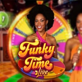 Funky Time online game logo by Evolution on rhino-bet.uk.com